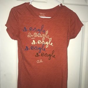burnt orange american eagle tee